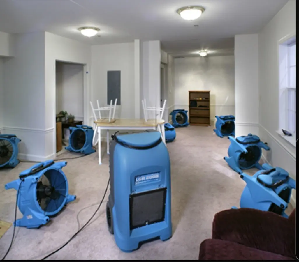 Air movers and dehumidifier setup for Water Extraction & Removal in Seal Beach